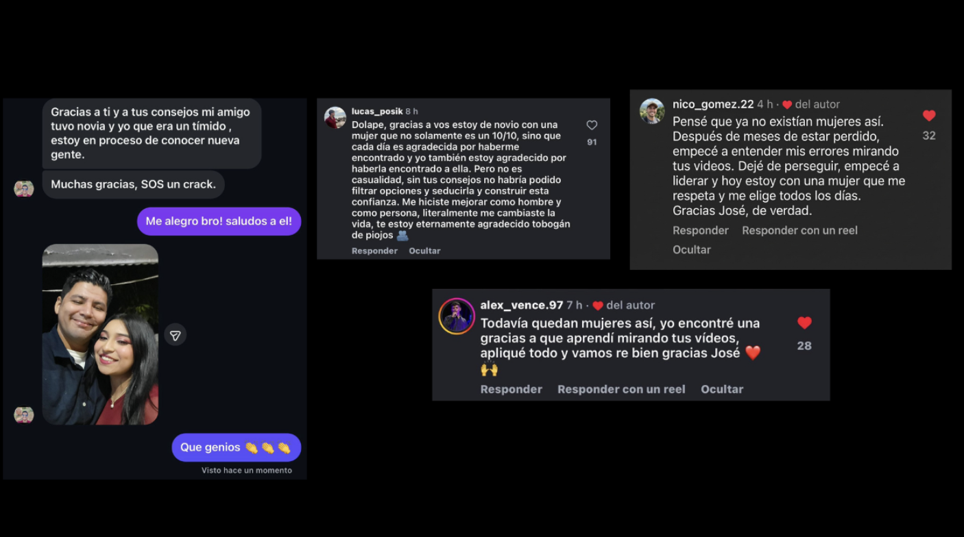 Comentarios y mensajes de agradecimiento en redes sociales